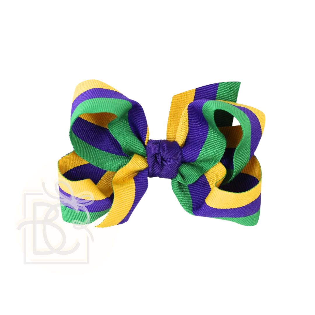 Mardi Gras Striped Hair Bow