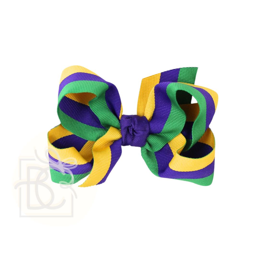 Mardi Gras Striped Hair Bow