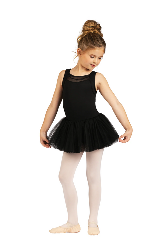 Tank Flocked Dress - Black