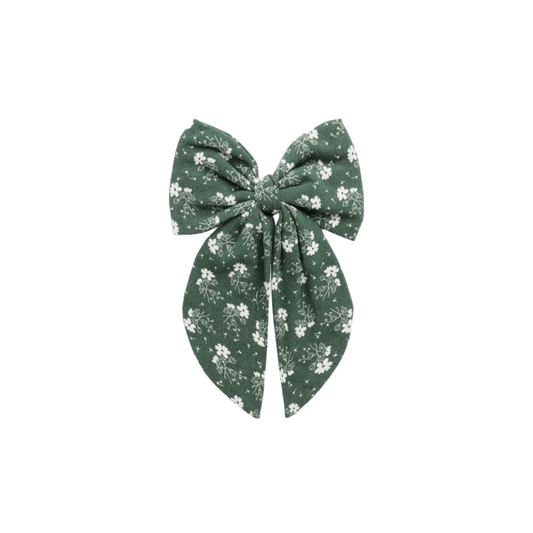 Oversized Bow - Green Ditsy