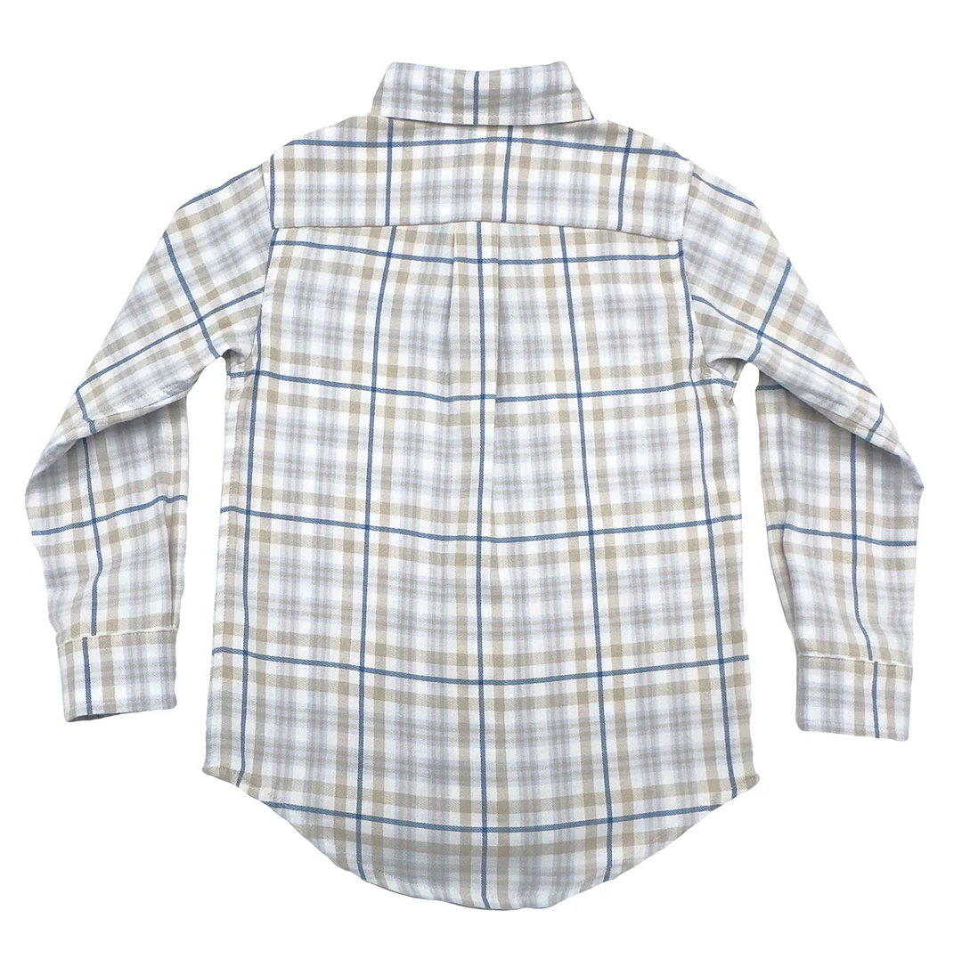 Carter Shirt - Khaki/Blue Plaid