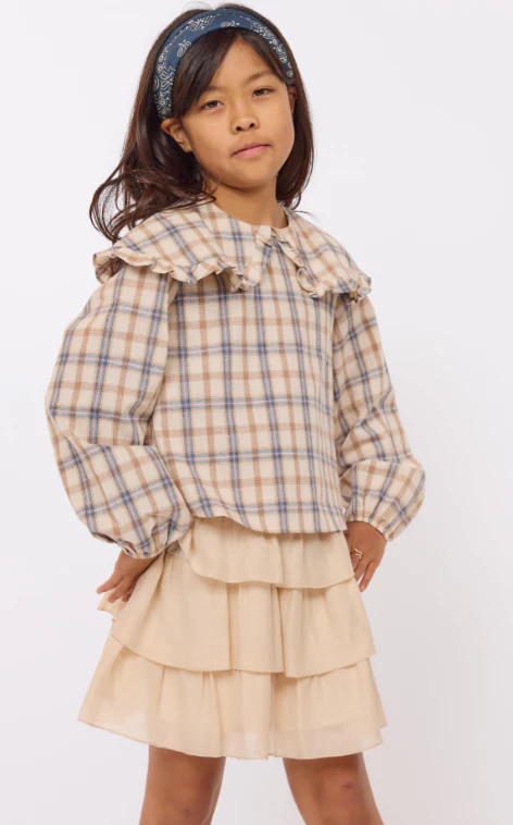 Hot Cocoa Plaid - Collar Top