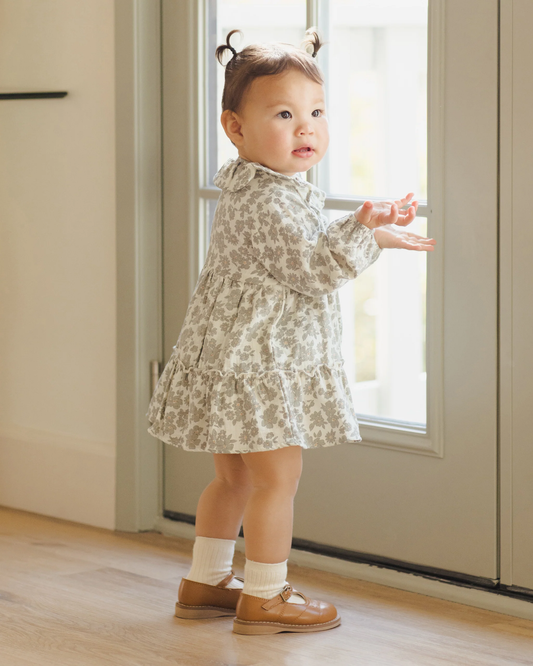 Collar Dress - Green Floral