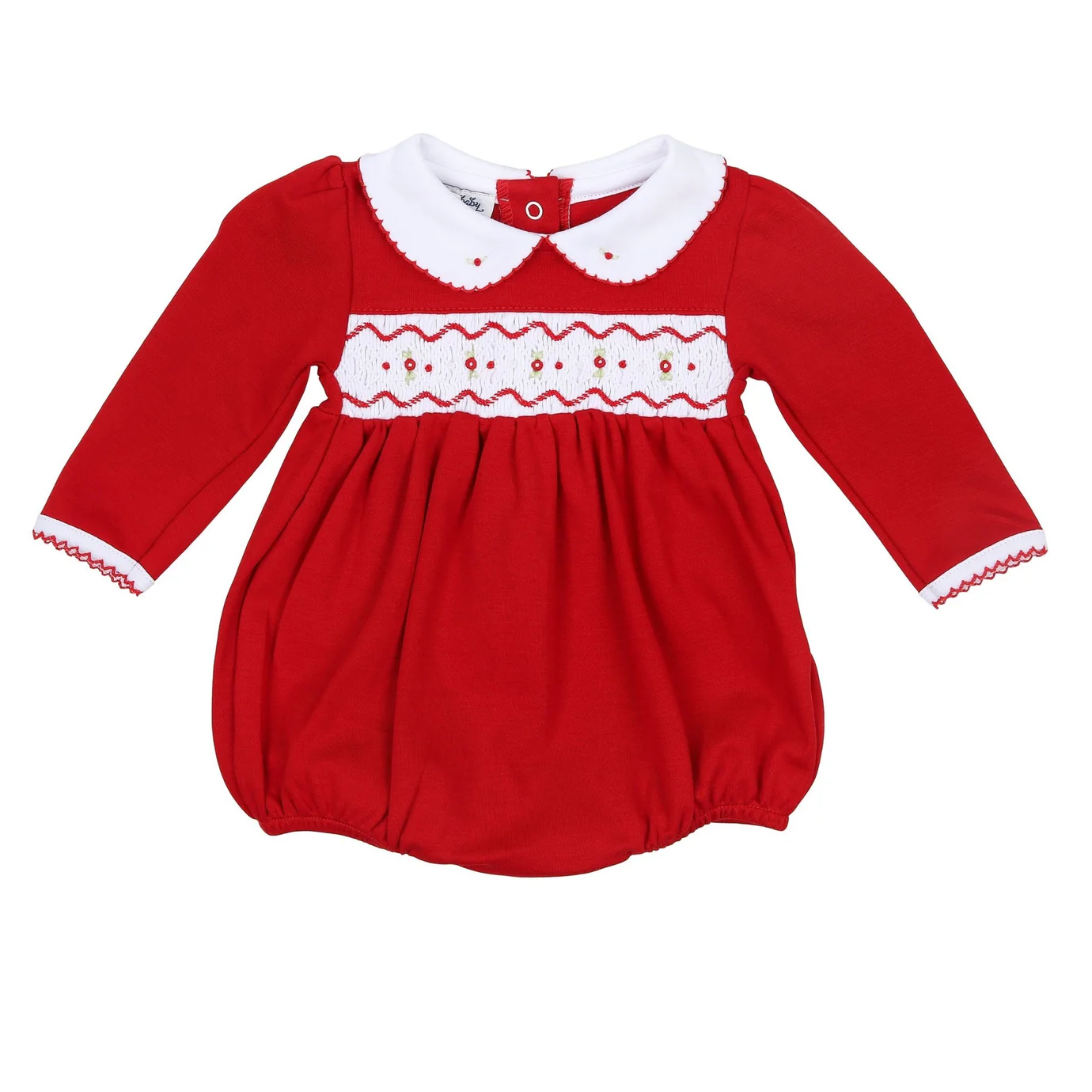 Clara & Caden Smocked LS Girl Bubble