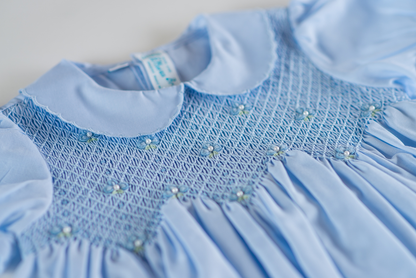 Scalloped Pearl Smock Dress