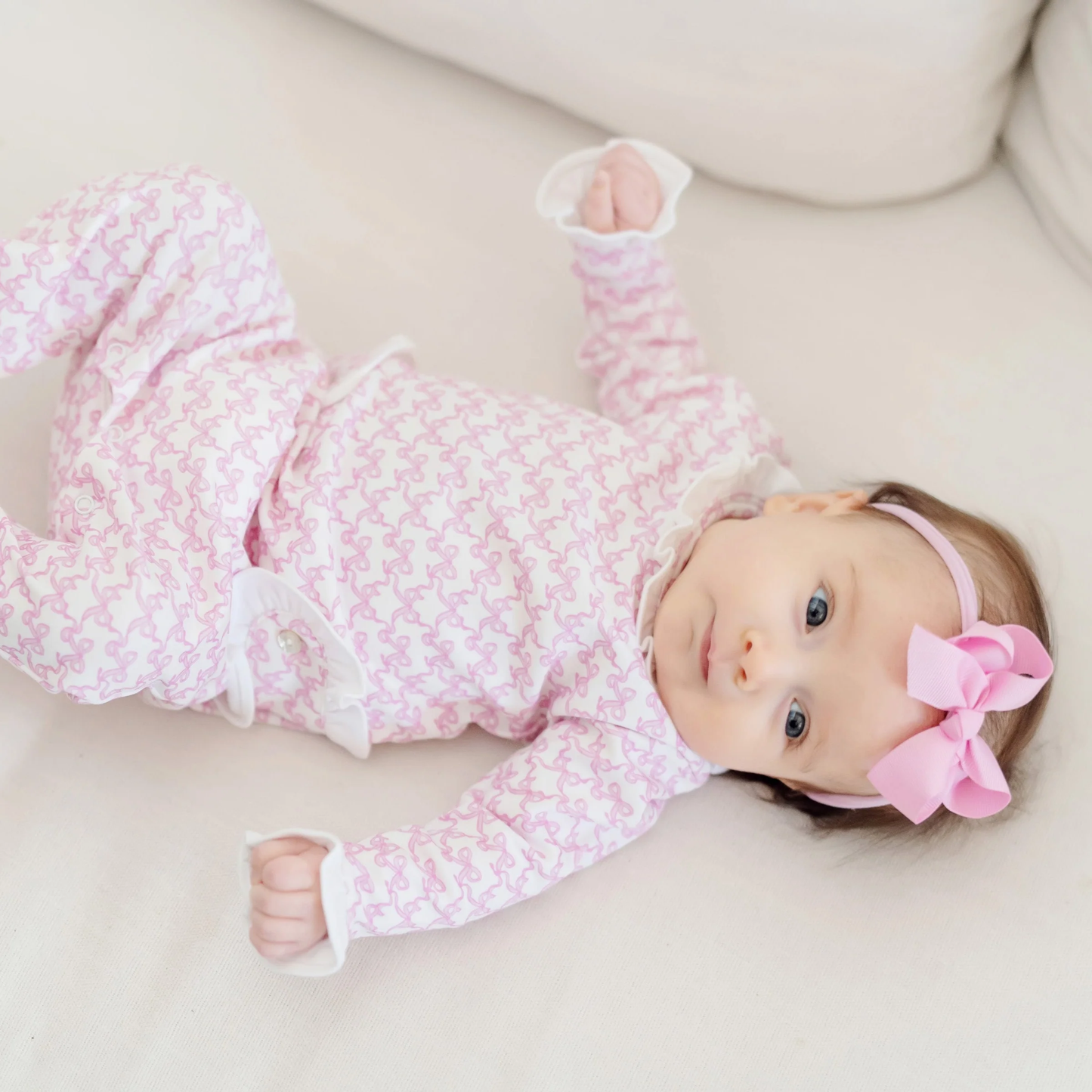 Lucy Romper - Pretty Pink Bows