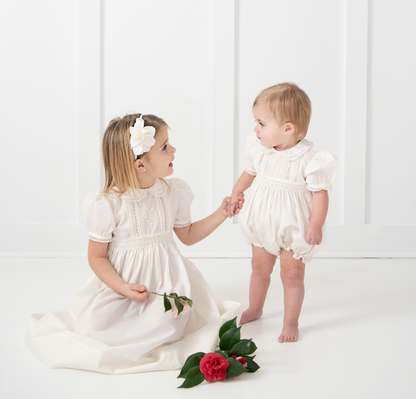Girls Wedding Romper - Ivory