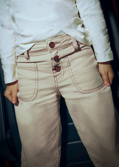 Girls Twill Pants - Almond