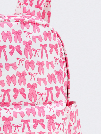 Bow Print Canvas Backpack