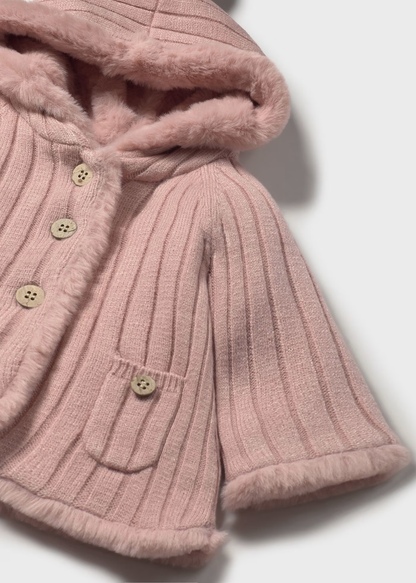 Pompom Knit Cardigan - Peach