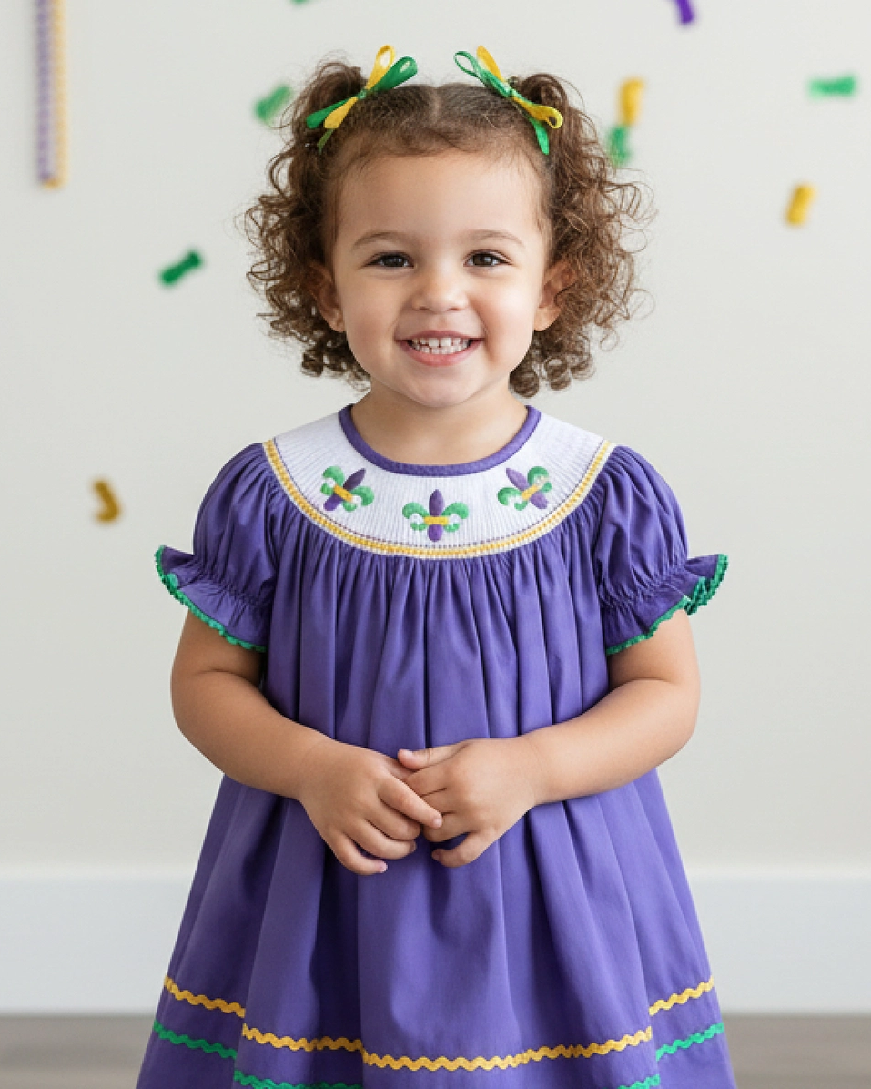 Mardi Gras Smock Bishop Dress