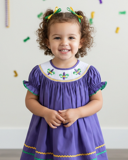 Mardi Gras Smock Bishop Dress