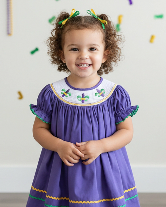 Mardi Gras Smock Bishop Dress