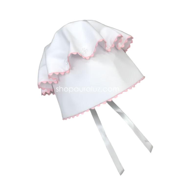 White & Pink Bonnet