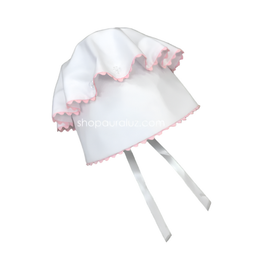 White & Pink Bonnet