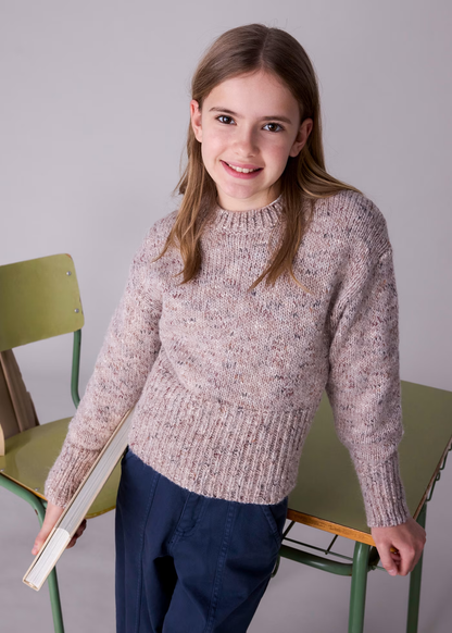 Girl's Knit Sweater - Brown