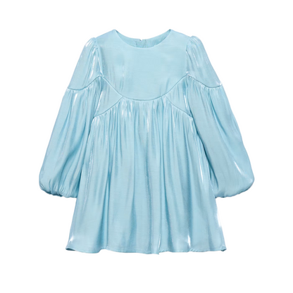 Satin Shine Dress - Aqua