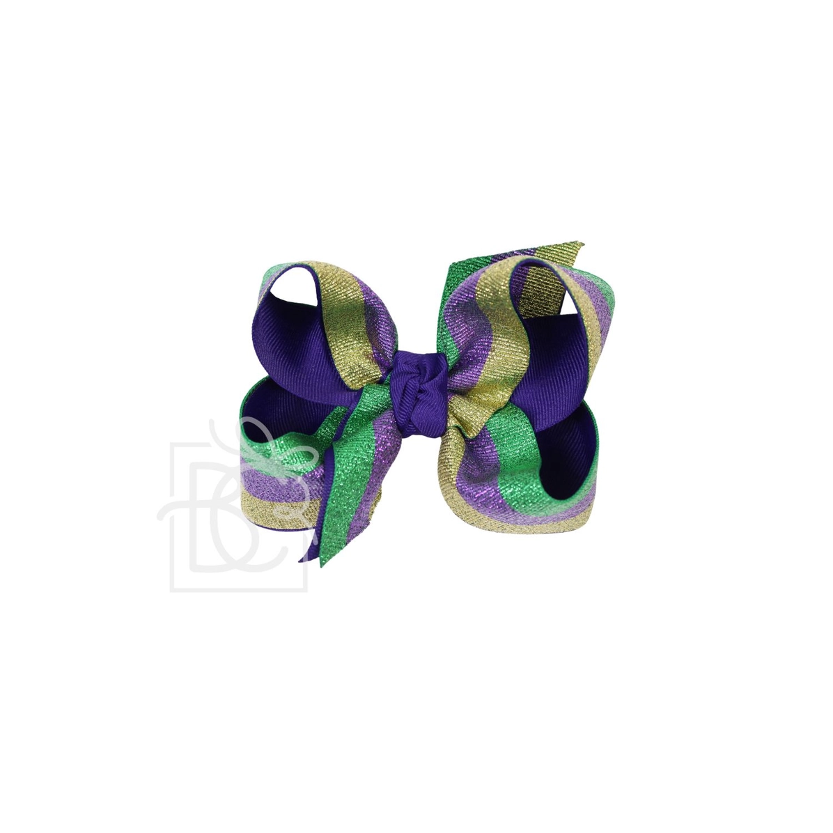 Layered Mardi Gras Metallic Bow