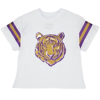 Glitter Purple & Gold Tiger Tee