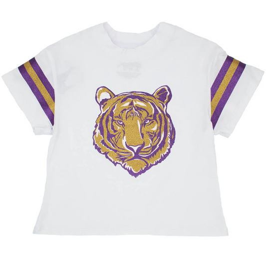Glitter Purple & Gold Tiger Tee