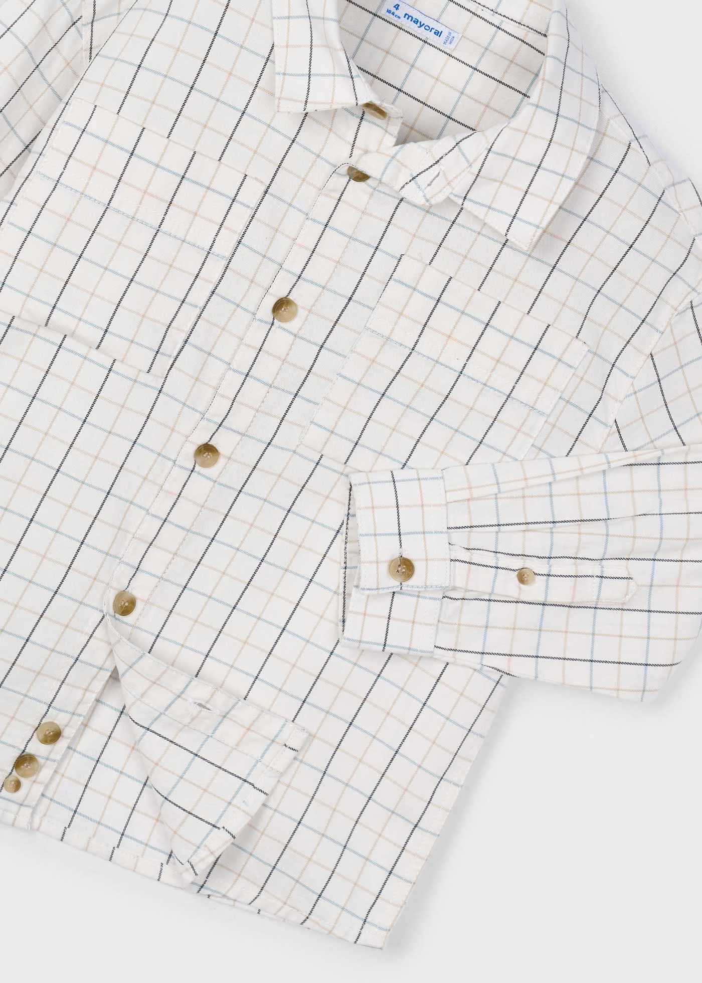 Checkered L/S Shirt - White