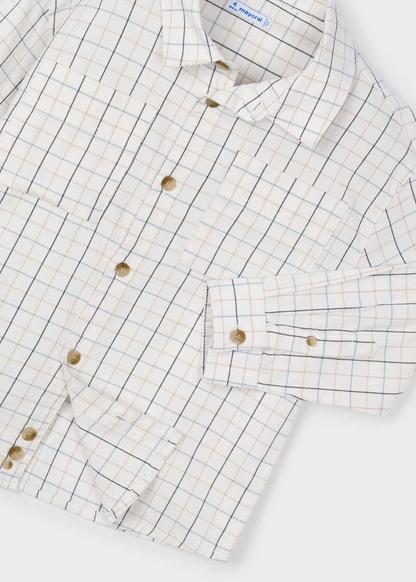 Checkered L/S Shirt - White