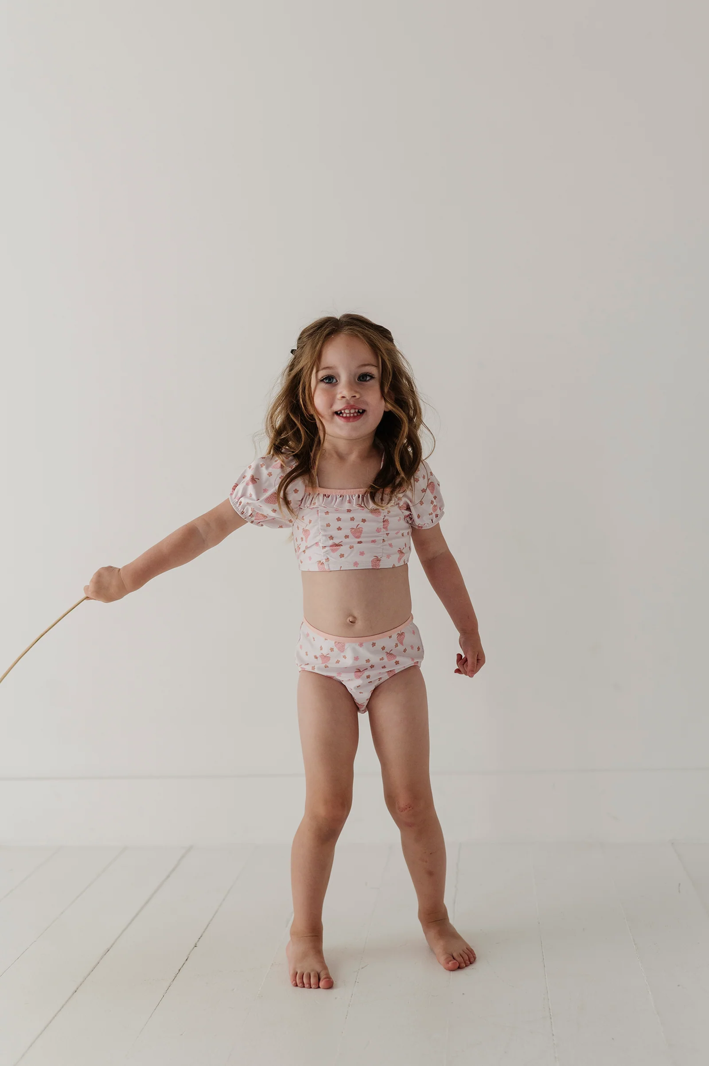 Strawberries - Puff Sleeve Swimsuit