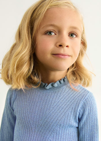 Ribbed Turtleneck - Sky Blue