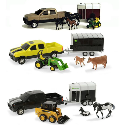 John Deere Pickup & Livestock Trailer Set