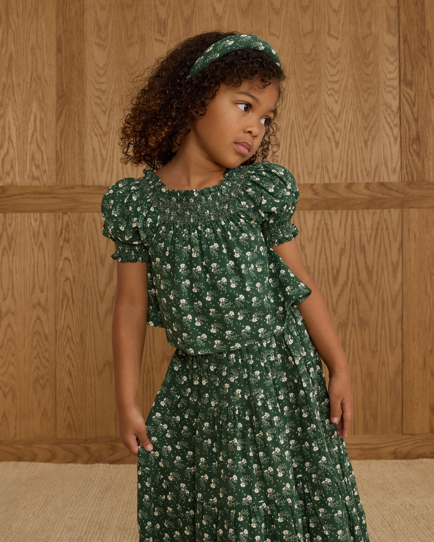 Padded Headband - Green Ditsy