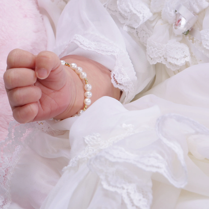 Blessed Baby Cross Pearl Bracelet