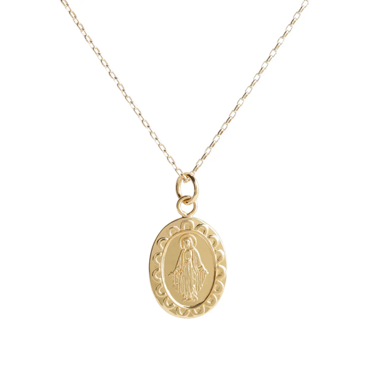 Miraculous Medal Necklace - 14K Gold