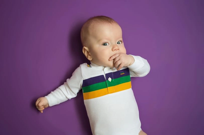 Mardi Gras Stripe L/S Onesie