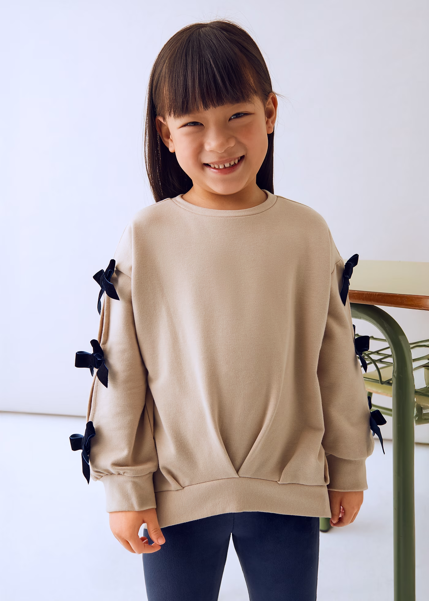 Bow Sweater Legging Set - Navy
