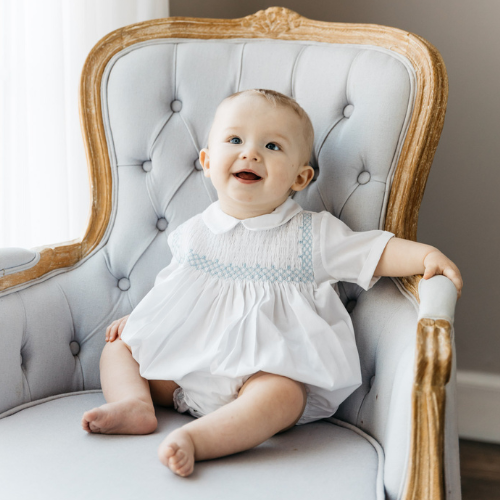 Vintage Smocked Bodice Creeper
