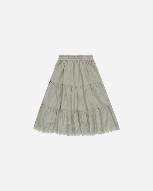 Ruffle Tiered Midi Skirt - Laurel