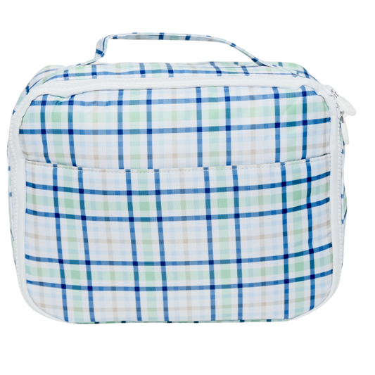 Navy & Green Plaid Lunchbag