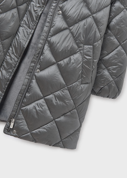 Long Puffer Coat - Grey