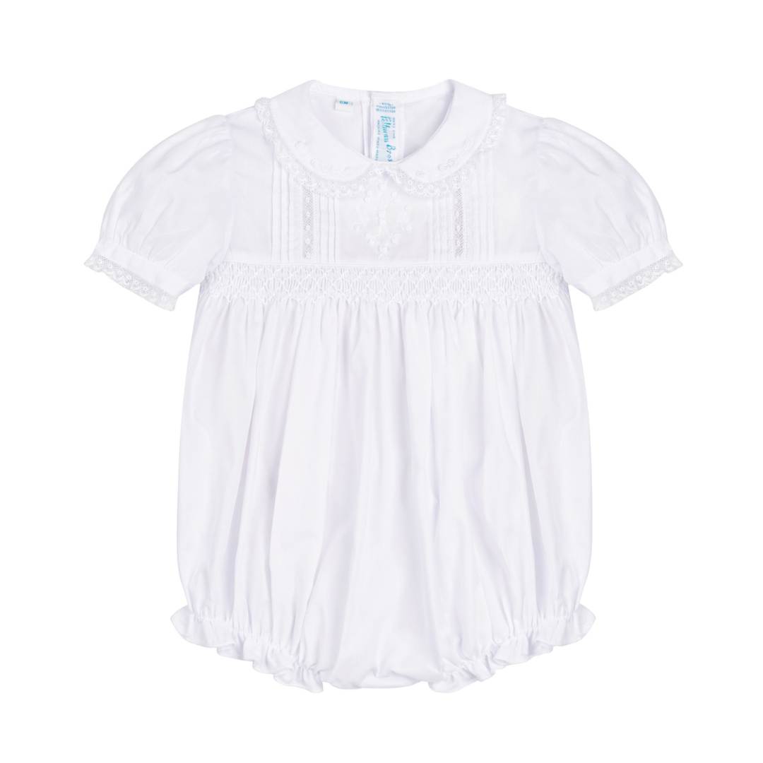 Girls Wedding Romper - White