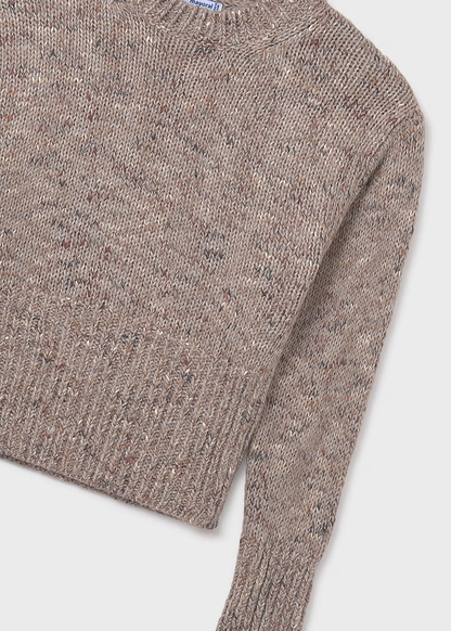 Girl's Knit Sweater - Brown