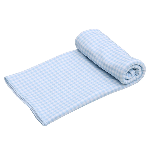 Mini Checks Swaddle - Blue