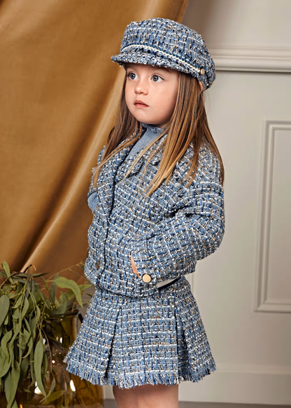Tweed Skirt - Sky Blue