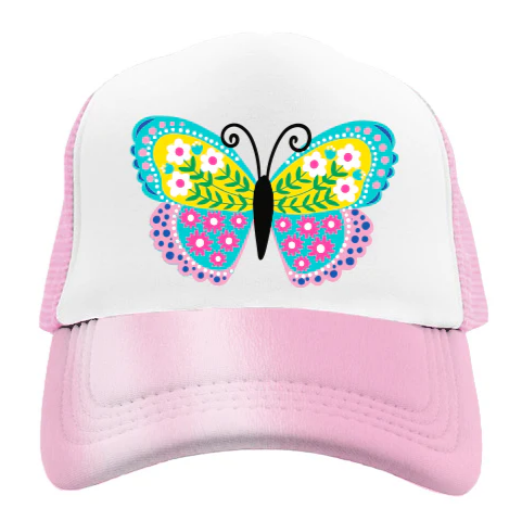 Pink Trucker Cap - Butterfly