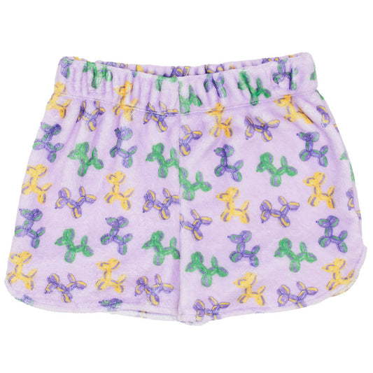 Mardi Gras Balloon Dog Fuzzy Short