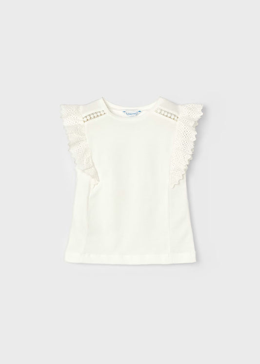 Flutter Sleeve Lace Shirt - 3082