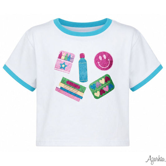 Glittter School Elements White Boxy