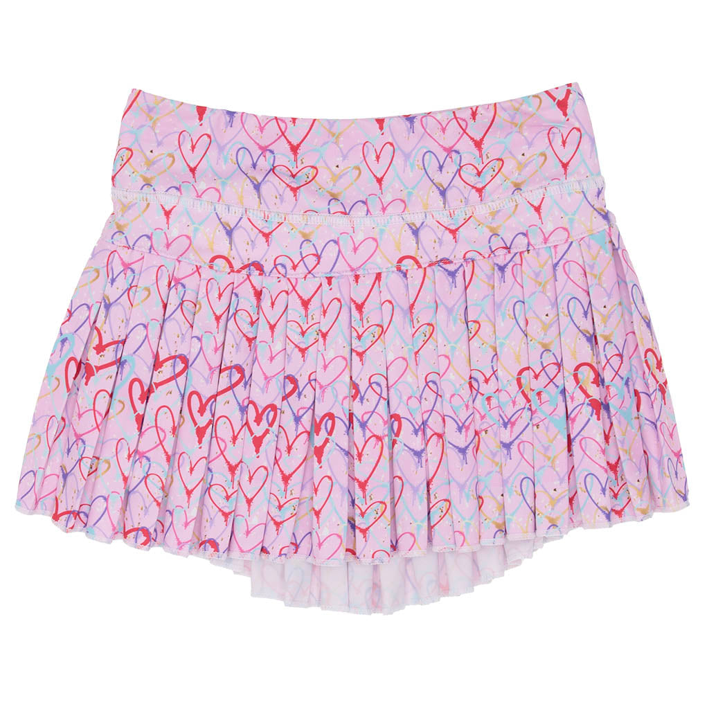 Mini Pleated Skort - Heart Collage