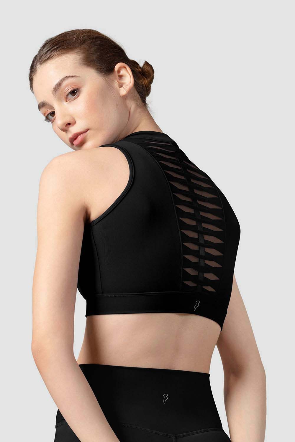 Alix Zip Front Crop Top - Black