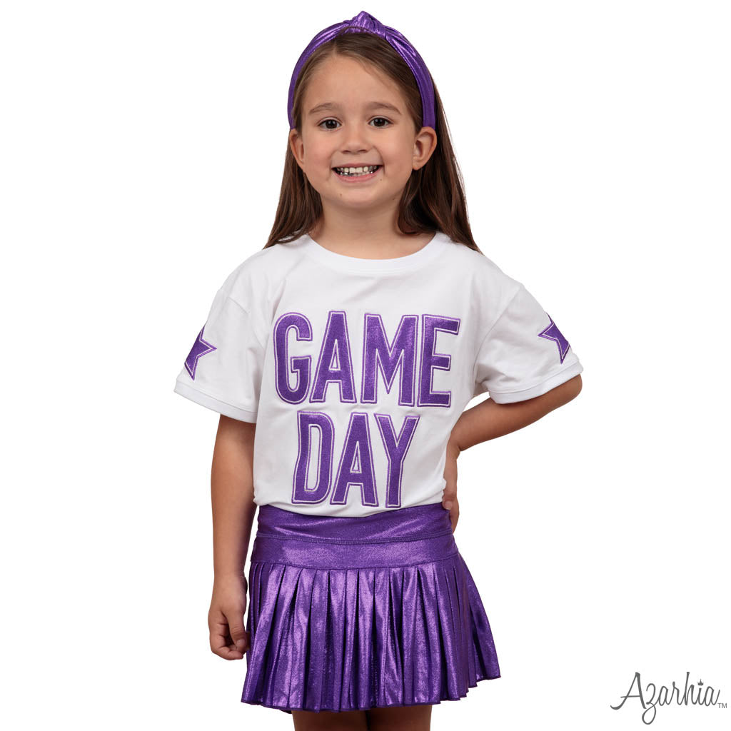 Mini Pleated Shimmer Skort