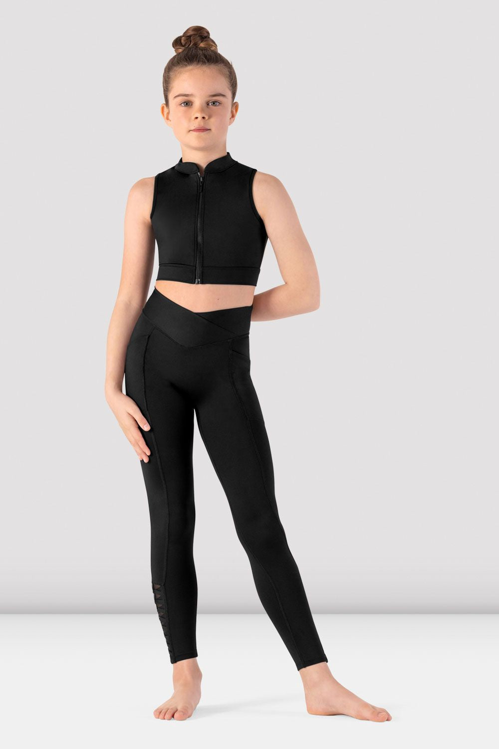 Jacky Zip Front Crop Top - Black